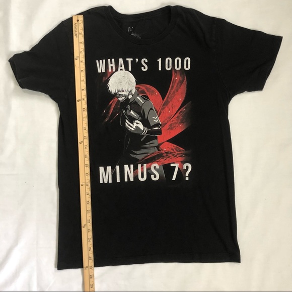 Tokyo Ghoul what’s 1000 minus 7? Anime Mens/unisex black t shirt size medium - Picture 4 of 10